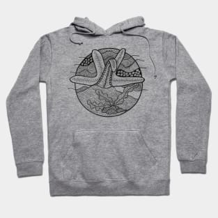 Starfish in black ink graphic Hoodie